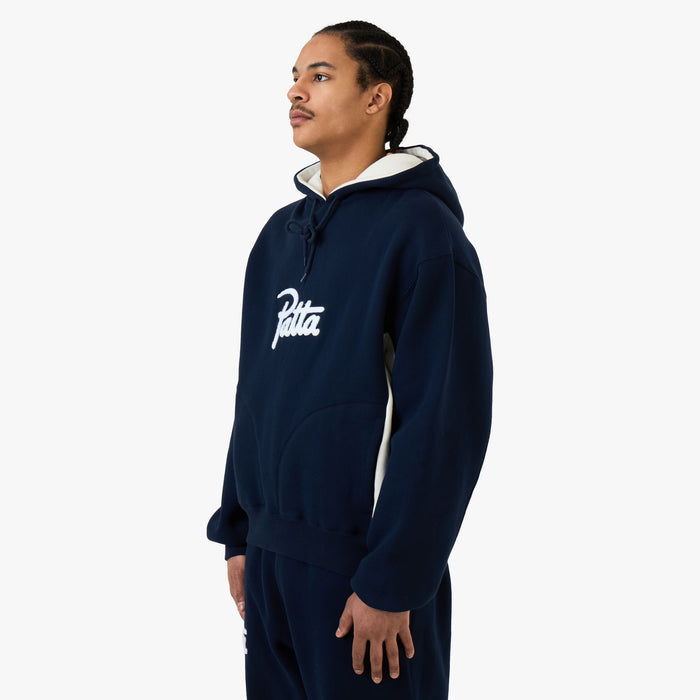 Patta Chenille Logo Hooded Sweater / Navy