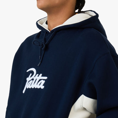 Patta Chenille Logo Hooded Sweater / Navy