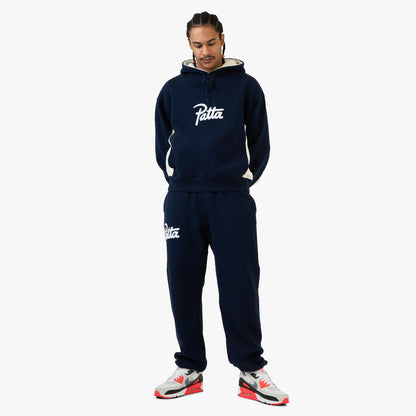 Patta Chenille Logo Hooded Sweater / Navy