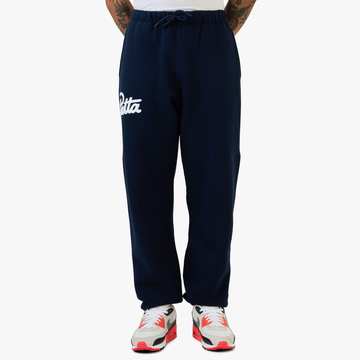 Patta Chenille Logo Jogging Pants / Navy