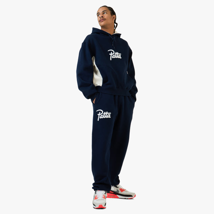 Patta Chenille Logo Jogging Pants / Navy