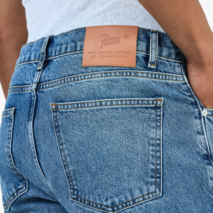 Patta Laserprint Whiskers Denim Pants / Light Blue Denim