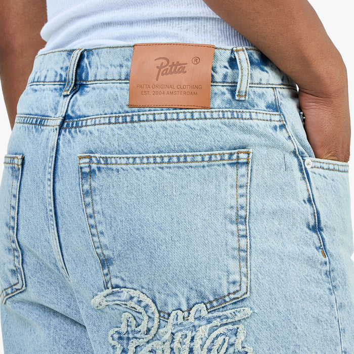 Patta Light Wash Denim Shorts / Light Blue Denim