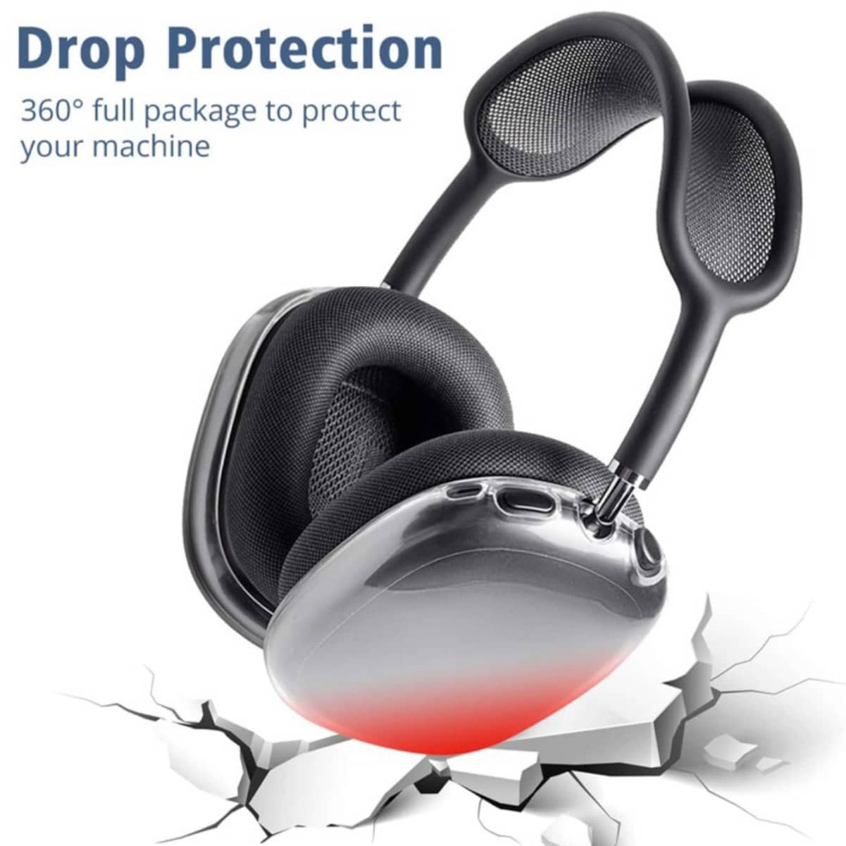 PC Transparent Earphone Protective Case, 1 Pair Anti-Slip Earphone Covers, Anti-Scratch Transparent Protective Case, Suitable For Max, TPU Wireless Shock-Proof Earphone Protective Case, Suitable For A