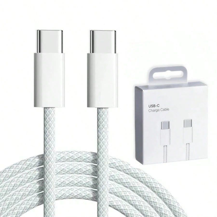 PD 60W Dual USB C Fast Charging Cable For IPhone 17/16/15 Pro Max Plus ForSamsung POCO Type C To Type C Fast Charger Braided Cable Data Cable With Box