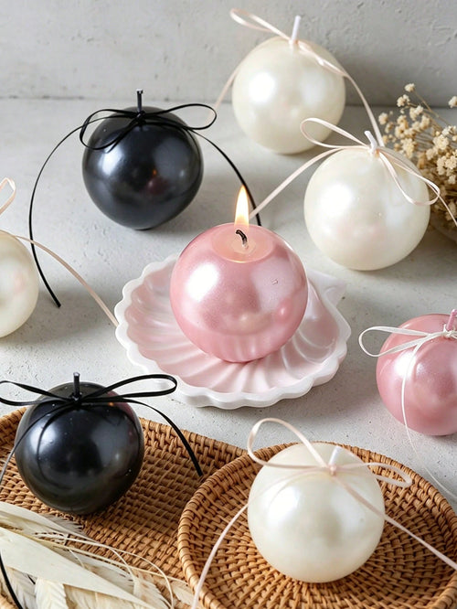 Pearl Shell Scented Candle, Made Of Soy Wax, White/Pink/Black Pearl Aromatherapy Candle, Suitable For Wedding Decoration, Candlelight Dinner, Party Favor, Blackto School Gift, Home Decor, Halloween, C