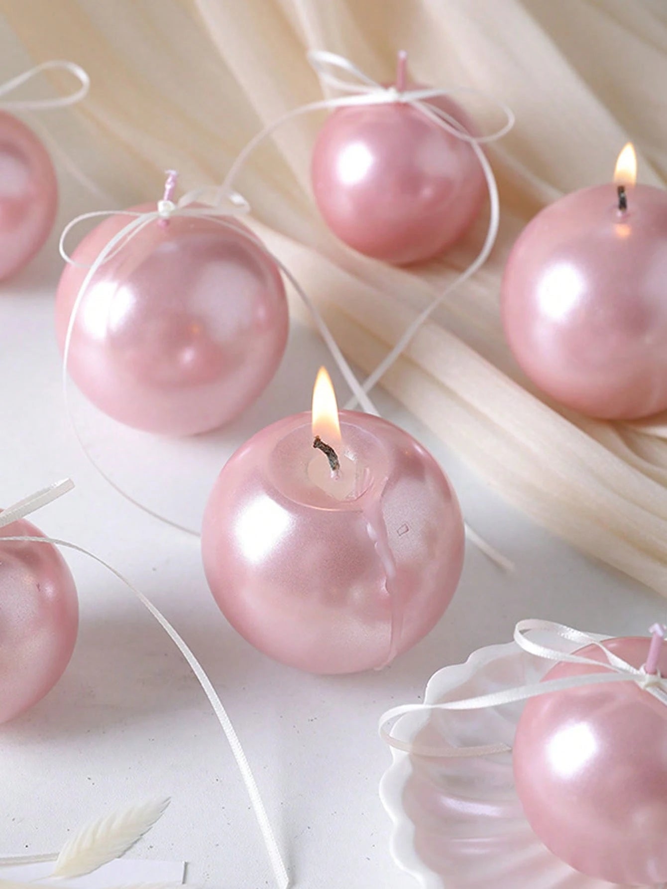 Pearl Shell Scented Candle, Made Of Soy Wax, White/Pink/Black Pearl Aromatherapy Candle, Suitable For Wedding Decoration, Candlelight Dinner, Party Favor, Blackto School Gift, Home Decor, Halloween, C