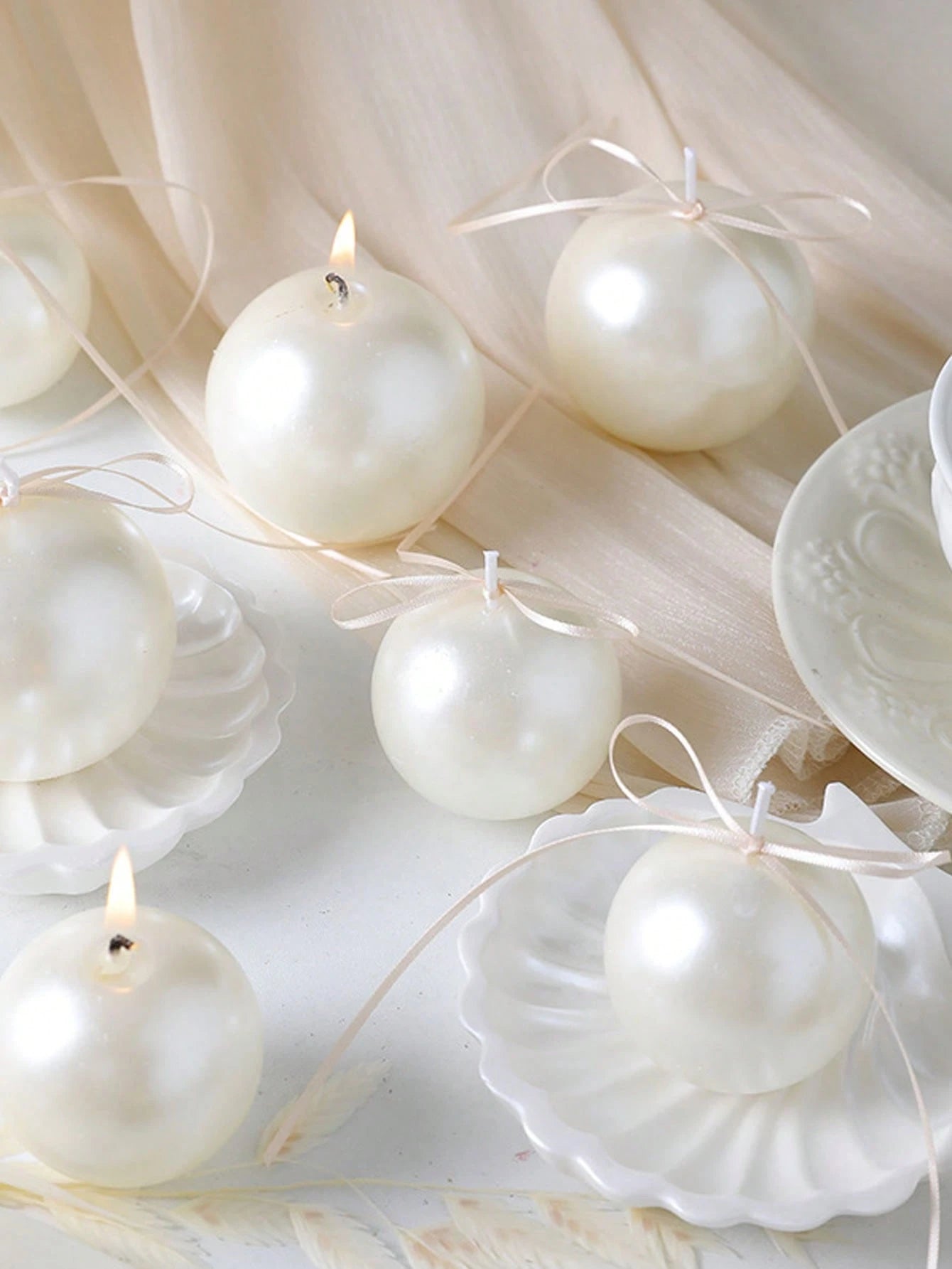 Pearl Shell Scented Candle, Made Of Soy Wax, White/Pink/Black Pearl Aromatherapy Candle, Suitable For Wedding Decoration, Candlelight Dinner, Party Favor, Blackto School Gift, Home Decor, Halloween, C