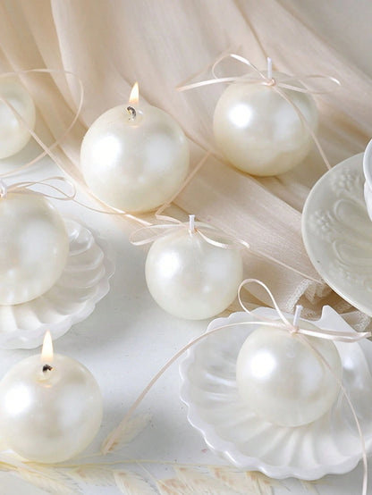 Pearl Shell Scented Candle, Made Of Soy Wax, White/Pink/Black Pearl Aromatherapy Candle, Suitable For Wedding Decoration, Candlelight Dinner, Party Favor, Blackto School Gift, Home Decor, Halloween, C