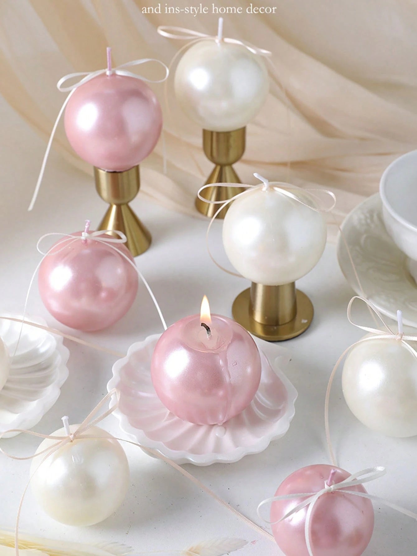 Pearl Shell Scented Candle, Made Of Soy Wax, White/Pink/Black Pearl Aromatherapy Candle, Suitable For Wedding Decoration, Candlelight Dinner, Party Favor, Blackto School Gift, Home Decor, Halloween, C