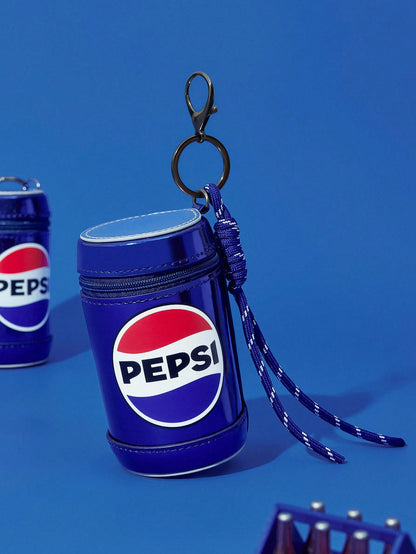 PEPSI X 1pc PU Leather Can Shaped Coin Purse, Can Store Daily Small Items, Coins, Lipstick, Can Be Hung On Bags, Suitable For Commuting, Study, Travel, Suitable For Men, Women, Students, Friends