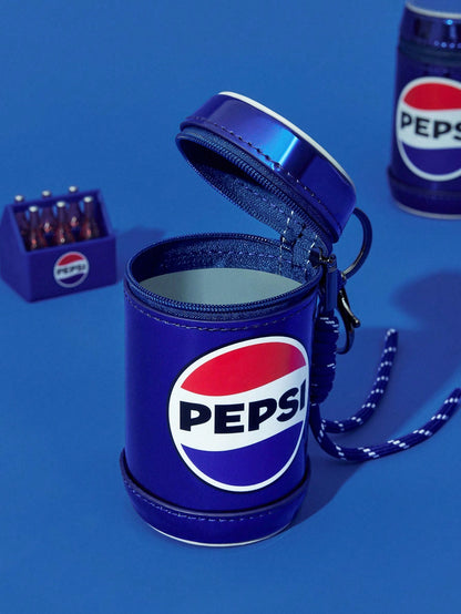 PEPSI X 1pc PU Leather Can Shaped Coin Purse, Can Store Daily Small Items, Coins, Lipstick, Can Be Hung On Bags, Suitable For Commuting, Study, Travel, Suitable For Men, Women, Students, Friends