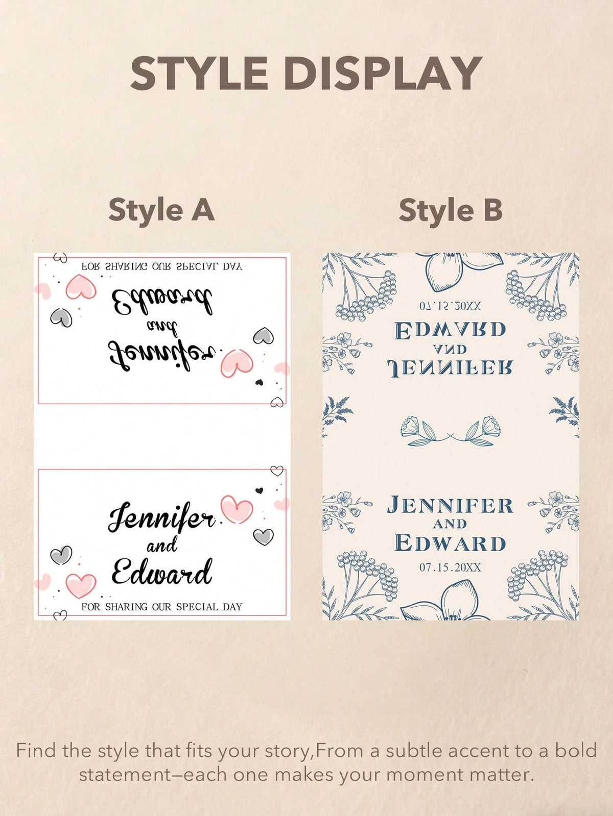 Personalized Custom Text Matchbox Stickers, Vintage Waterproof Wedding Matchbox Labels, Elegant Creative High-Quality Stickers For Wedding Favors, Bridal Showers, Bachelor/Bachelorette Parties, Birthd