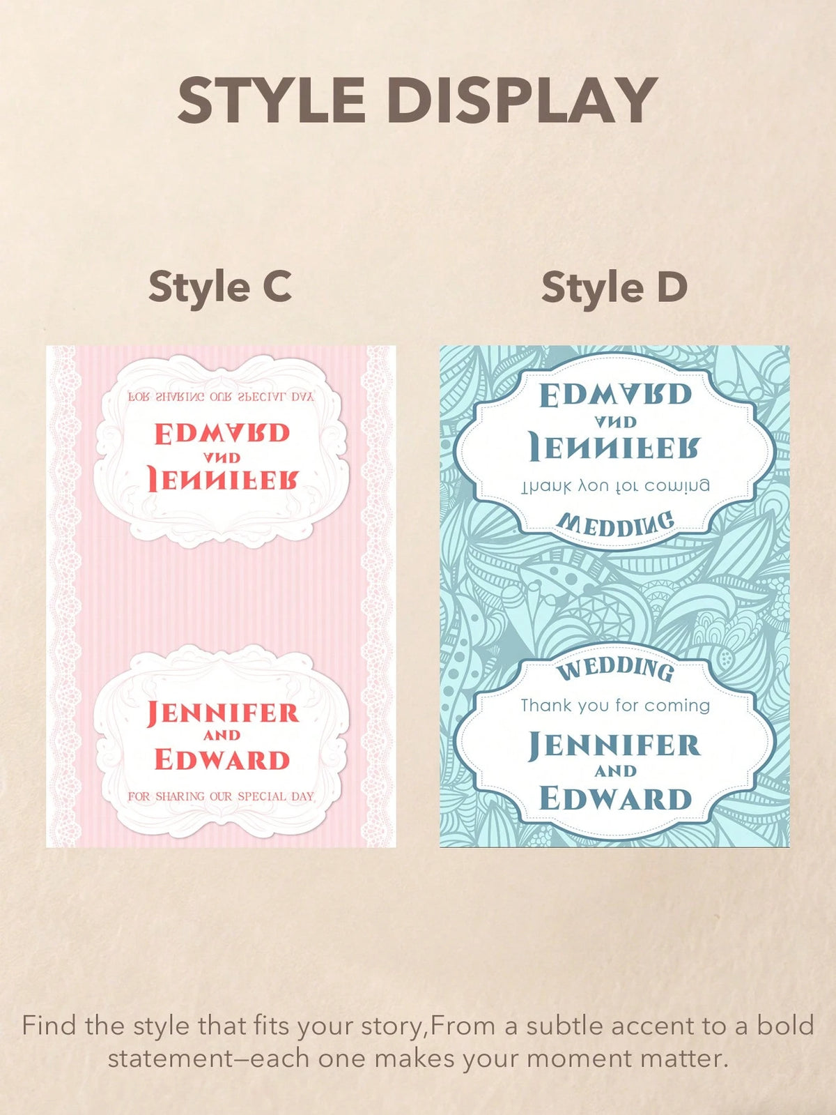 Personalized Custom Text Matchbox Stickers, Vintage Waterproof Wedding Matchbox Labels, Elegant Creative High-Quality Stickers For Wedding Favors, Bridal Showers, Bachelor/Bachelorette Parties, Birthd