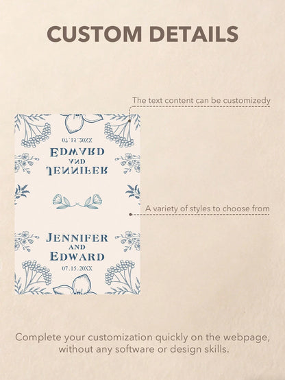 Personalized Custom Text Matchbox Stickers, Vintage Waterproof Wedding Matchbox Labels, Elegant Creative High-Quality Stickers For Wedding Favors, Bridal Showers, Bachelor/Bachelorette Parties, Birthd