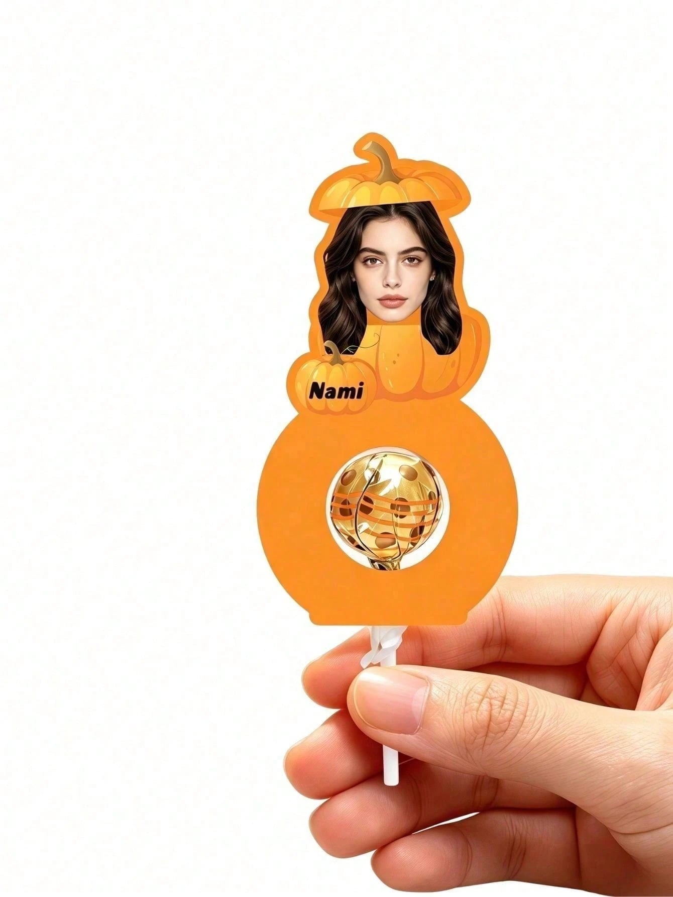 Personalized Halloween Lollipop Boxes, Custom Photo Pumpkin Candy Holders With Name, DIY Trick Or Treat Party Favor Supplies, Halloween School Gifts,Lollipop Holder/Party Favor.Family Party Decoratio