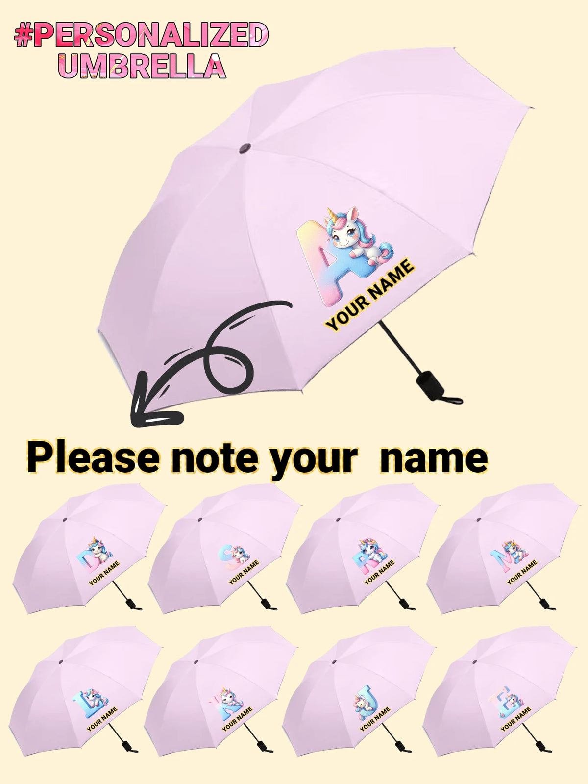 Personalized Kids Umbrella With Custom Logo & Name, Perfect For Business Promotions, Grand Opening Gifts And Back-To-School Presents For Children.