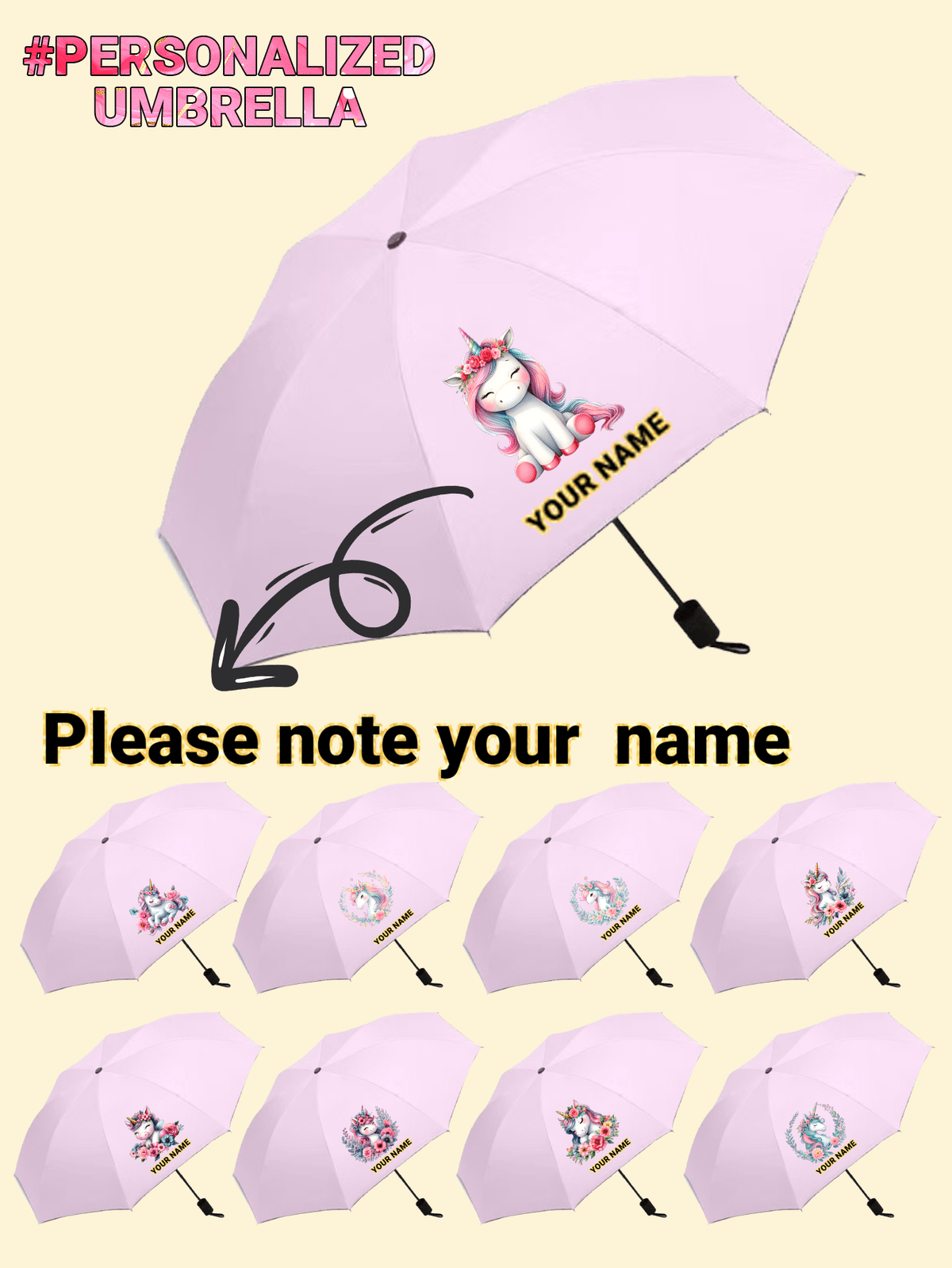 Personalized Kids Umbrella With Custom Logo & Name, Perfect For Business Promotions, Grand Opening Gifts And Back-To-School Presents For Children.