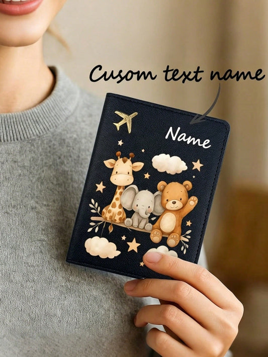 Personalized Passport Cover With Name, Travel Passport Holder Card Wallet, Custom Travel Passport Sleeve, Cute Wildlife Passport Wallet, Vacation
