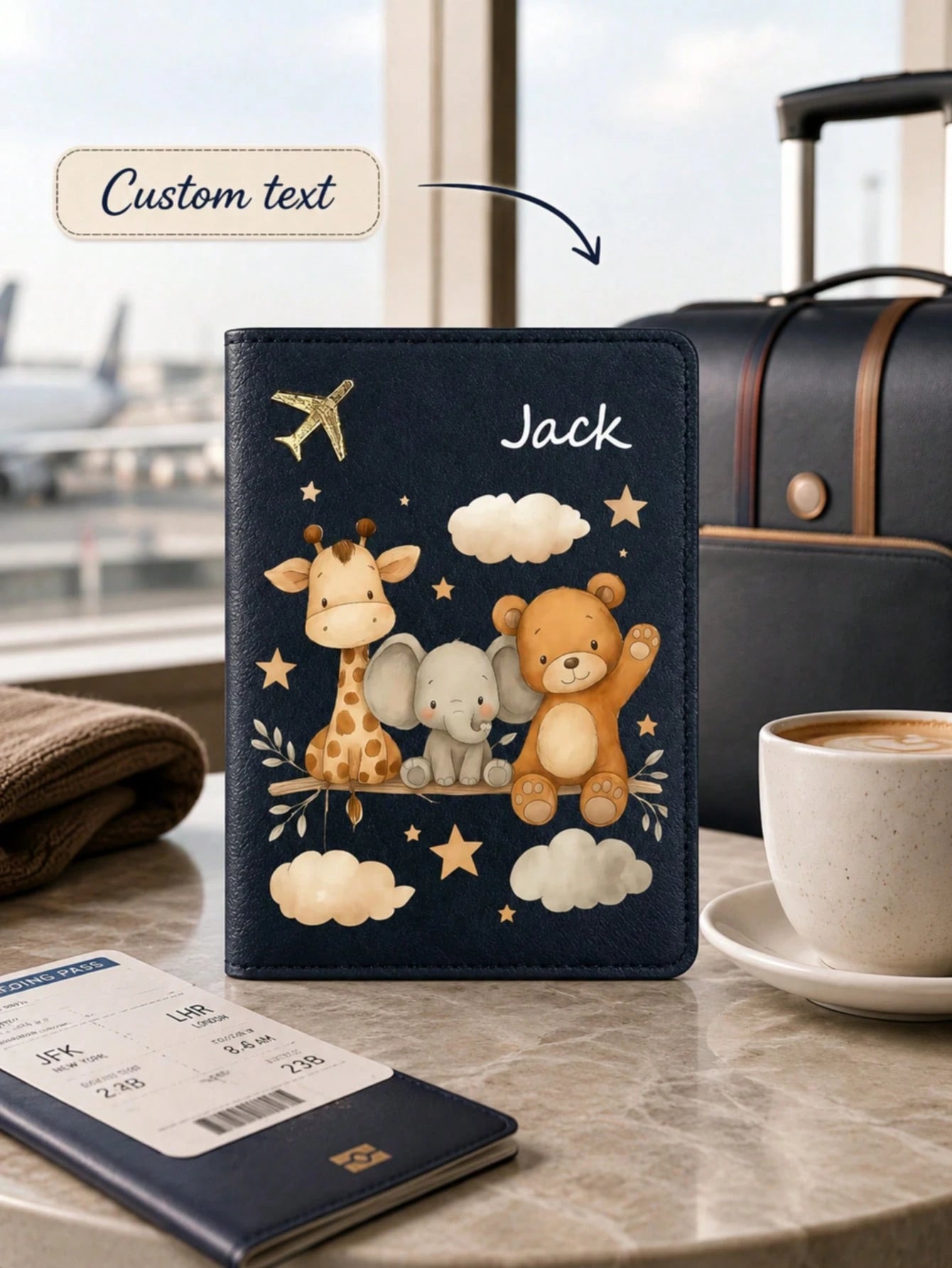 Personalized Passport Cover With Name, Travel Passport Holder Card Wallet, Custom Travel Passport Sleeve, Cute Wildlife Passport Wallet, Vacation