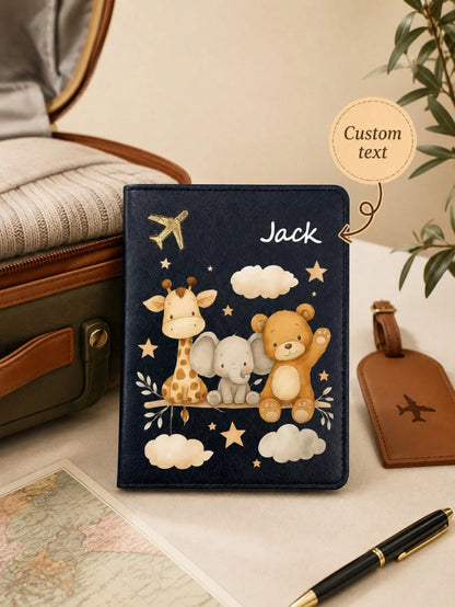 Personalized Passport Cover With Name, Travel Passport Holder Card Wallet, Custom Travel Passport Sleeve, Cute Wildlife Passport Wallet, Vacation