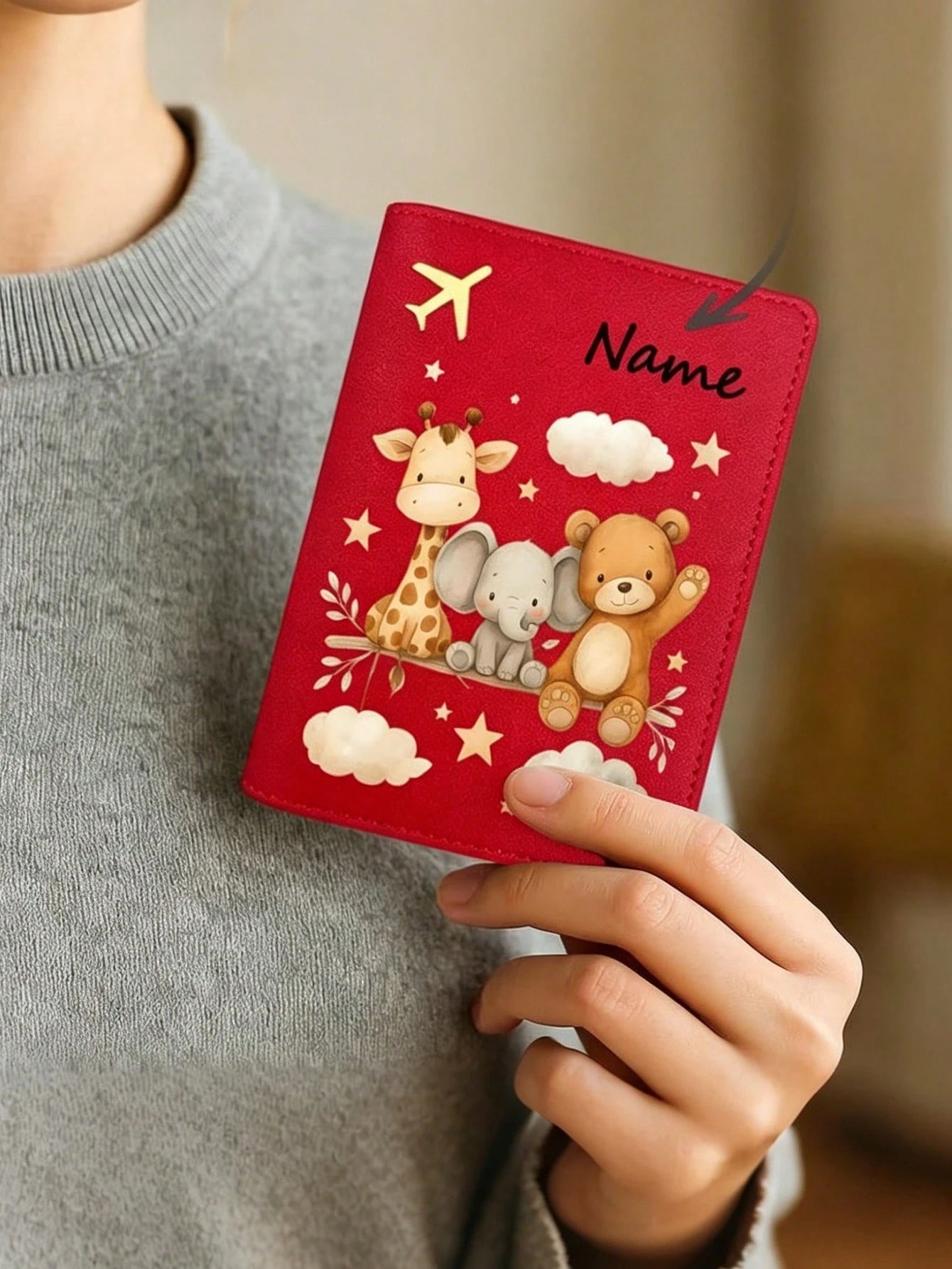 Personalized Passport Cover With Name, Travel Passport Holder Card Wallet, Custom Travel Passport Sleeve, Cute Wildlife Passport Wallet, Vacation