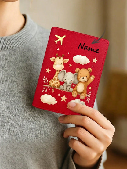 Personalized Passport Cover With Name, Travel Passport Holder Card Wallet, Custom Travel Passport Sleeve, Cute Wildlife Passport Wallet, Vacation