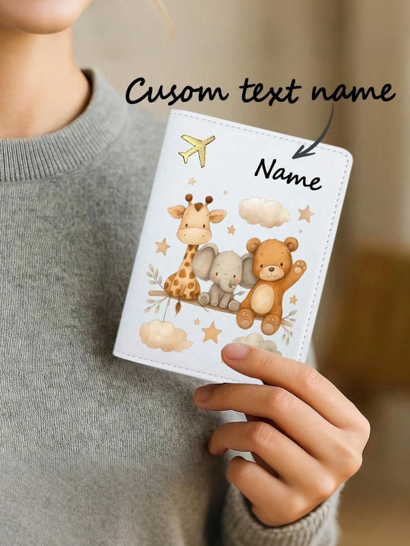 Personalized Passport Cover With Name, Travel Passport Holder Card Wallet, Custom Travel Passport Sleeve, Cute Wildlife Passport Wallet, Vacation