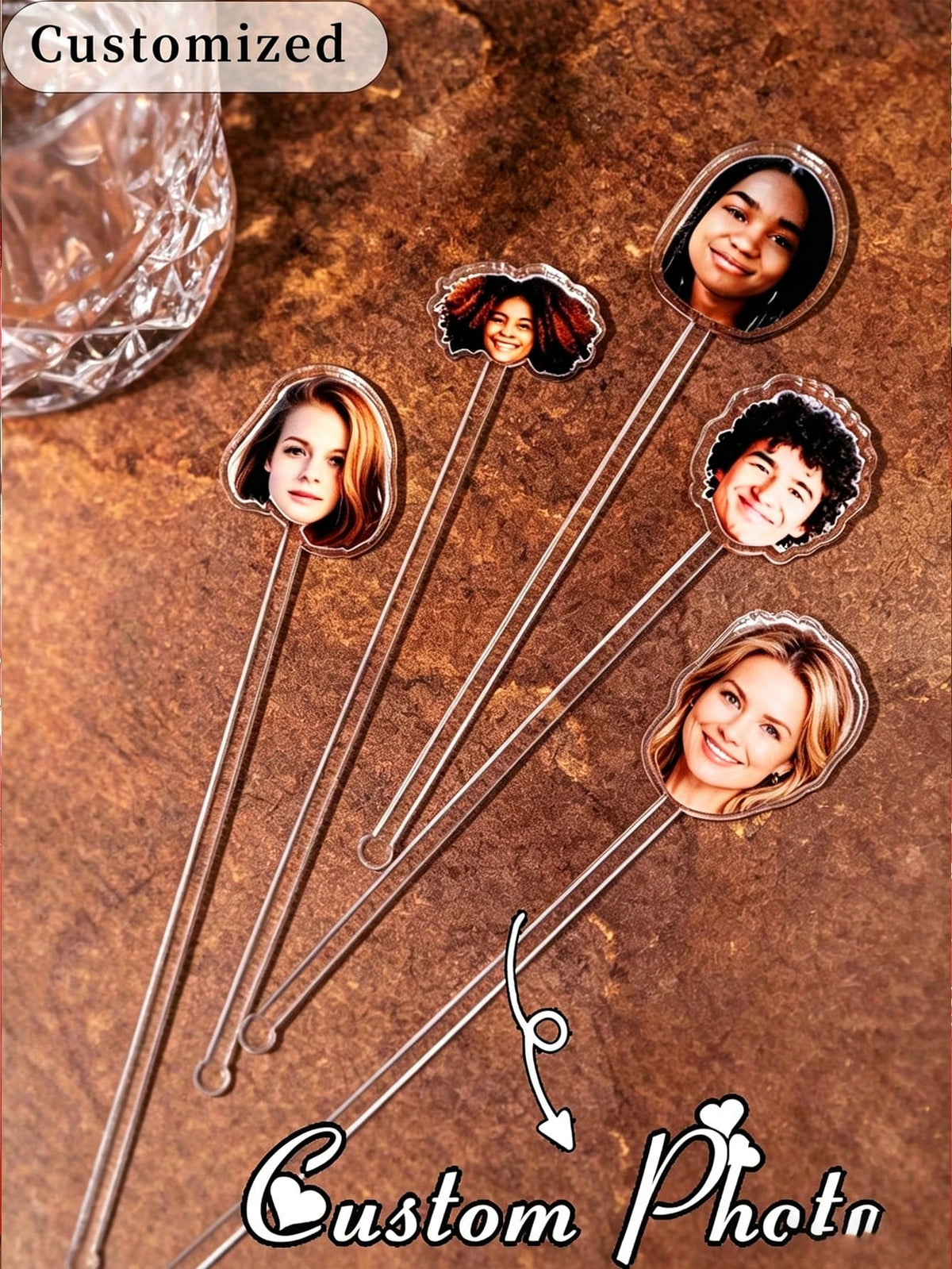 Personalized Photo Drink Stirrer, Unique Acrylic Stirrer, Perfect Gift For Friends, Family, Bachelor Party, Birthday And Other Occasions