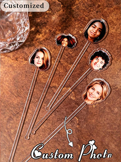 Personalized Photo Drink Stirrer, Unique Acrylic Stirrer, Perfect Gift For Friends, Family, Bachelor Party, Birthday And Other Occasions