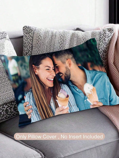 Personalized Photo Pillow Cover, Custom Couple Family Picture Cushion Case, Upload Your Own Image, Wedding Anniversary Valentine Mother's Day Father's Day Thanksgiving Teacher Gift, Sofa Bedroom Fall