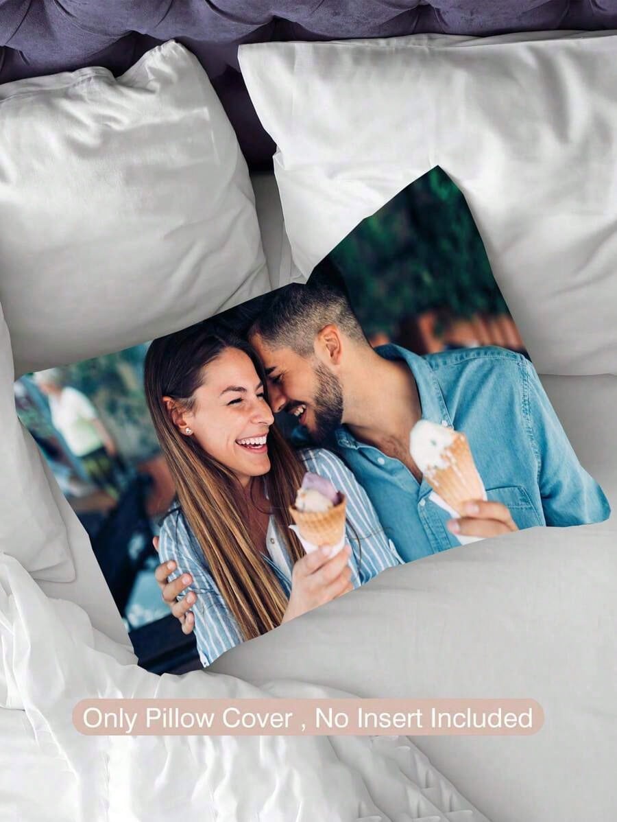 Personalized Photo Pillow Cover, Custom Couple Family Picture Cushion Case, Upload Your Own Image, Wedding Anniversary Valentine Mother's Day Father's Day Thanksgiving Teacher Gift, Sofa Bedroom Fall