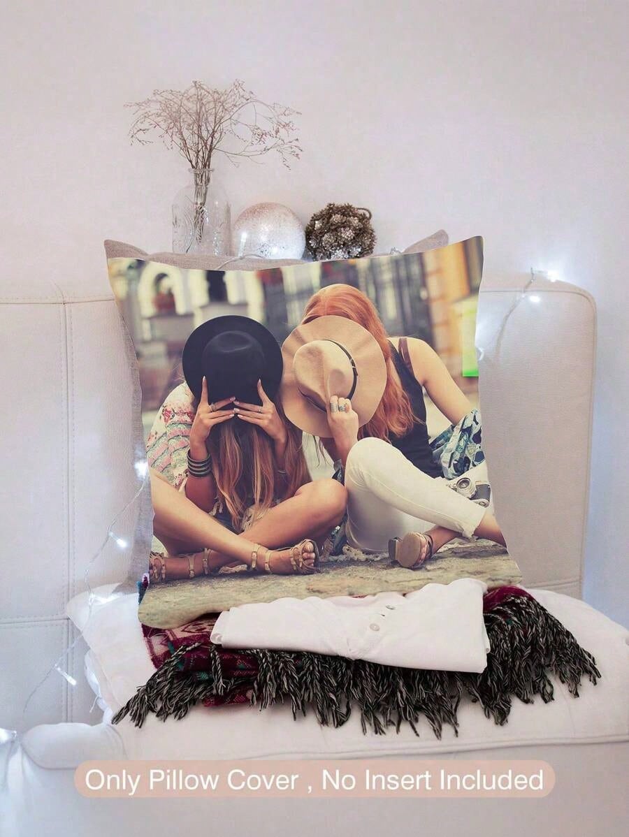 Personalized Photo Pillow Cover, Custom Couple Family Picture Cushion Case, Upload Your Own Image, Wedding Anniversary Valentine Mother's Day Father's Day Thanksgiving Teacher Gift, Sofa Bedroom Fall