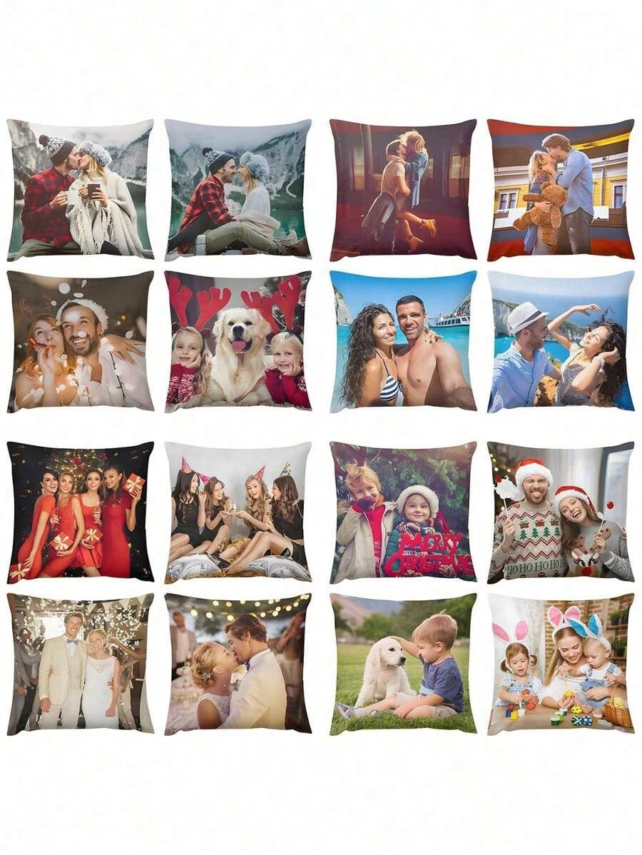 Personalized Photo Pillow Cover, Custom Couple Family Picture Cushion Case, Upload Your Own Image, Wedding Anniversary Valentine Mother's Day Father's Day Thanksgiving Teacher Gift, Sofa Bedroom Fall