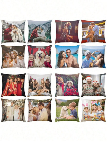 Personalized Photo Pillow Cover, Custom Couple Family Picture Cushion Case, Upload Your Own Image, Wedding Anniversary Valentine Mother's Day Father's Day Thanksgiving Teacher Gift, Sofa Bedroom Fall