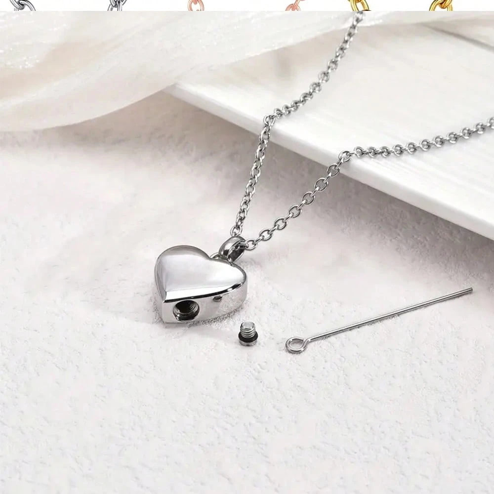 Pet Cremation Jewelry For Ashes Pendant Paw Print Pet Heart Urn Necklace Memorial Keepsake Jewelry For Pet/Dog's/Cat's Ashes