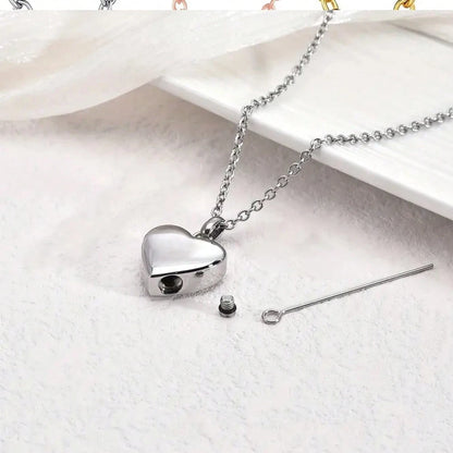 Pet Cremation Jewelry For Ashes Pendant Paw Print Pet Heart Urn Necklace Memorial Keepsake Jewelry For Pet/Dog's/Cat's Ashes