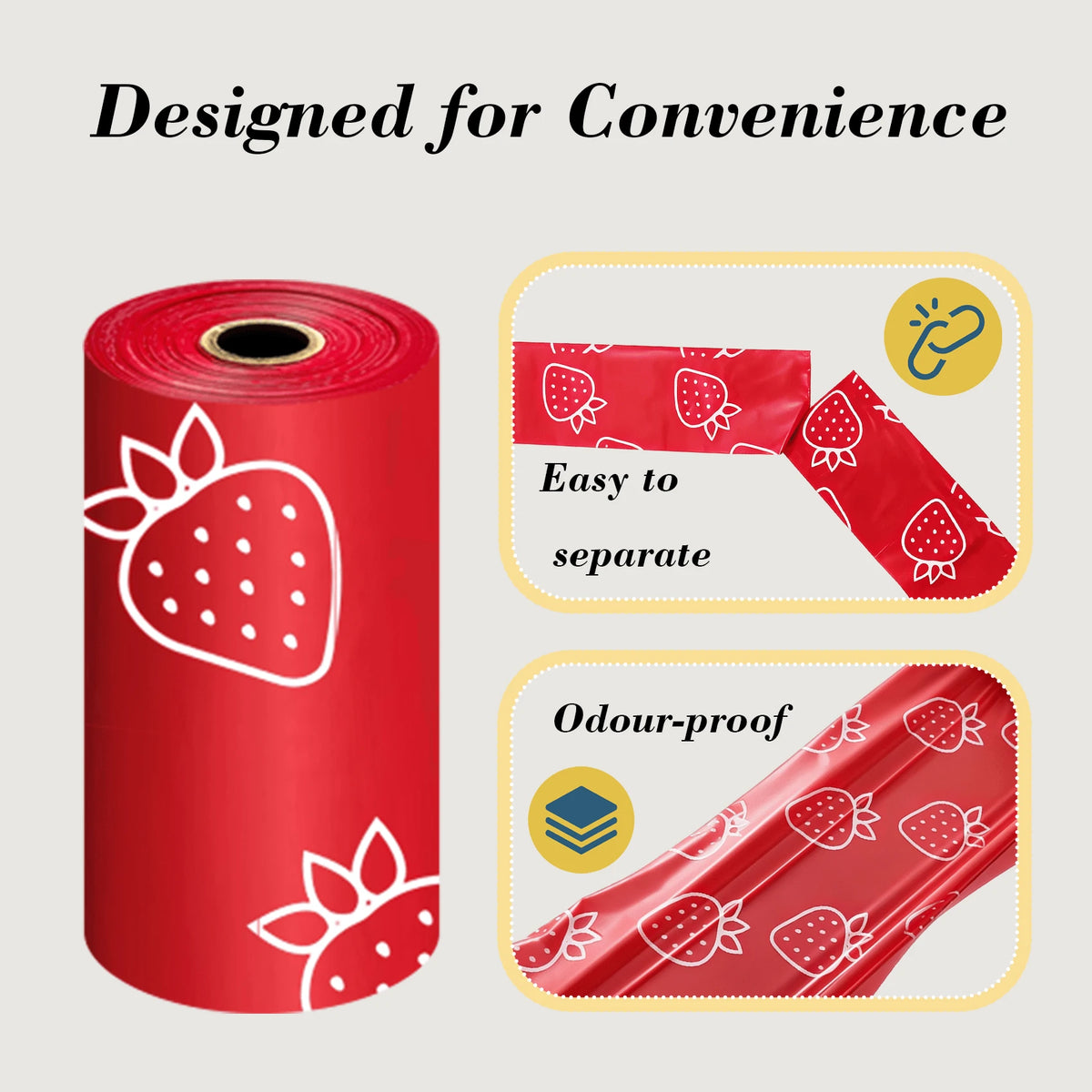 Pet rhythm 630pcs Strawberry Scented Dog Poop Bags- Red Pet Waste Bags With Dispenser, Extra Large 13x9 Inch Leak-Proof Scented Bags For Walking Dogs And Cat Litter