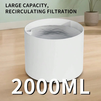 Pet Water Fountain, 2L Automatic Circulating Cat Water Dispenser With Filter, Ultra Quiet & LED Night Light, Easy To Clean, Ideal For Cats, Dogs & Small Pets