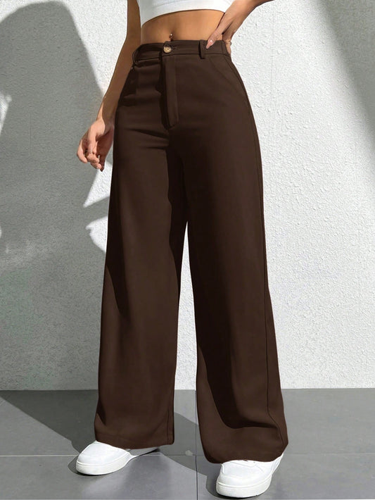 PETITE Women's Casual Straight Leg Pants With Pockets,Petite Women