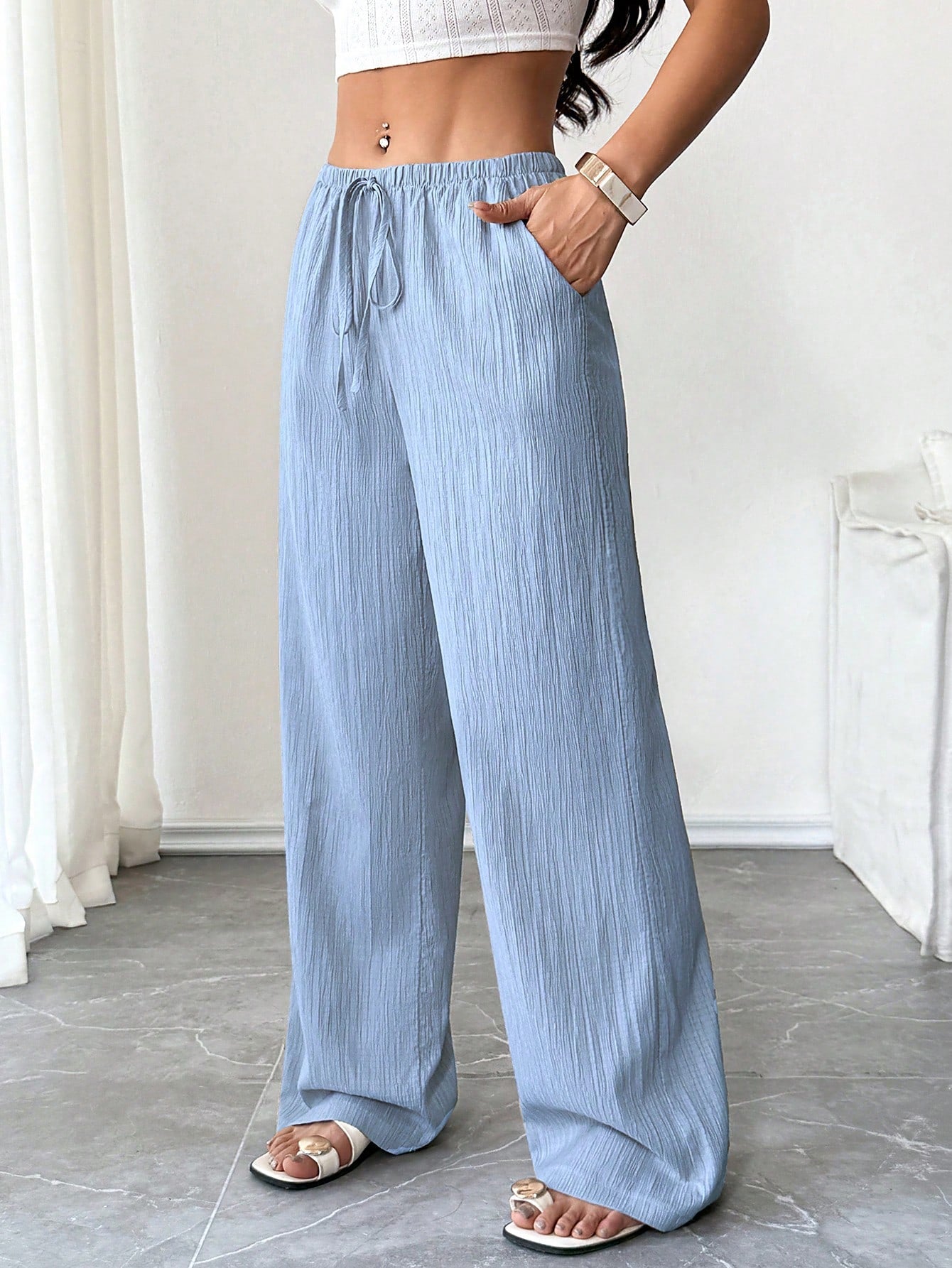 PETITE Women's Solid Color Casual Pants,Petite Women