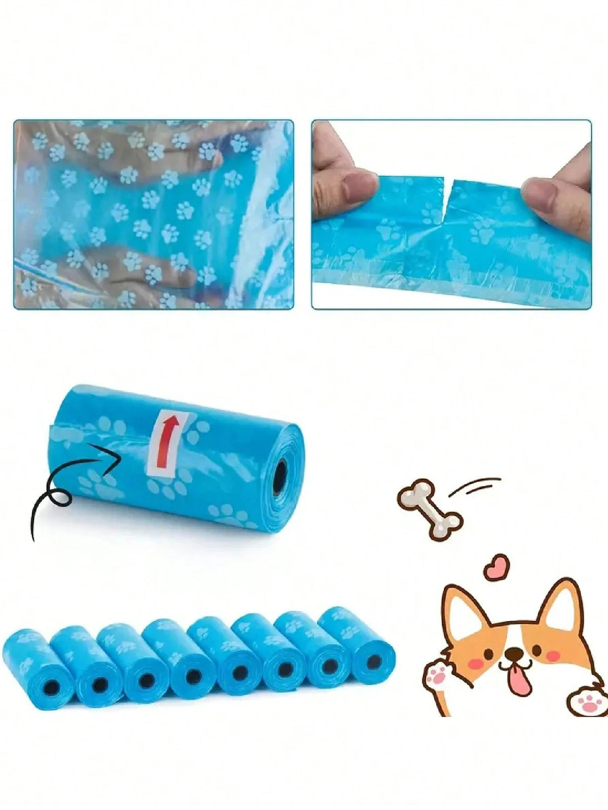 PETSIN-Friendly Leak-Proof Pet Waste Bags-1/6/8/10/20/30/40/50Rolls| Thick,, Odor-Control For HygienicFood & Pet Cleanup