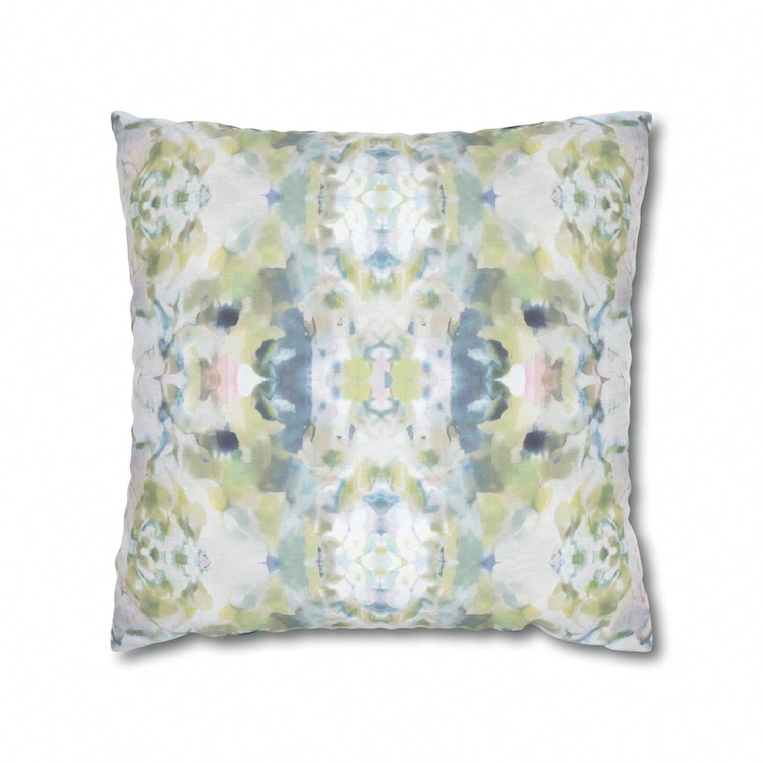 [Pillow Cover]Mirrored Art TH1Row Pillow Cover Blue Sage Green Watercolor Pillow C1Ase Abstract Art Home DE1cor College Gi Bedroom Impressionist Modern.1PC Pillow Cover, You Can Lean Against It When Y