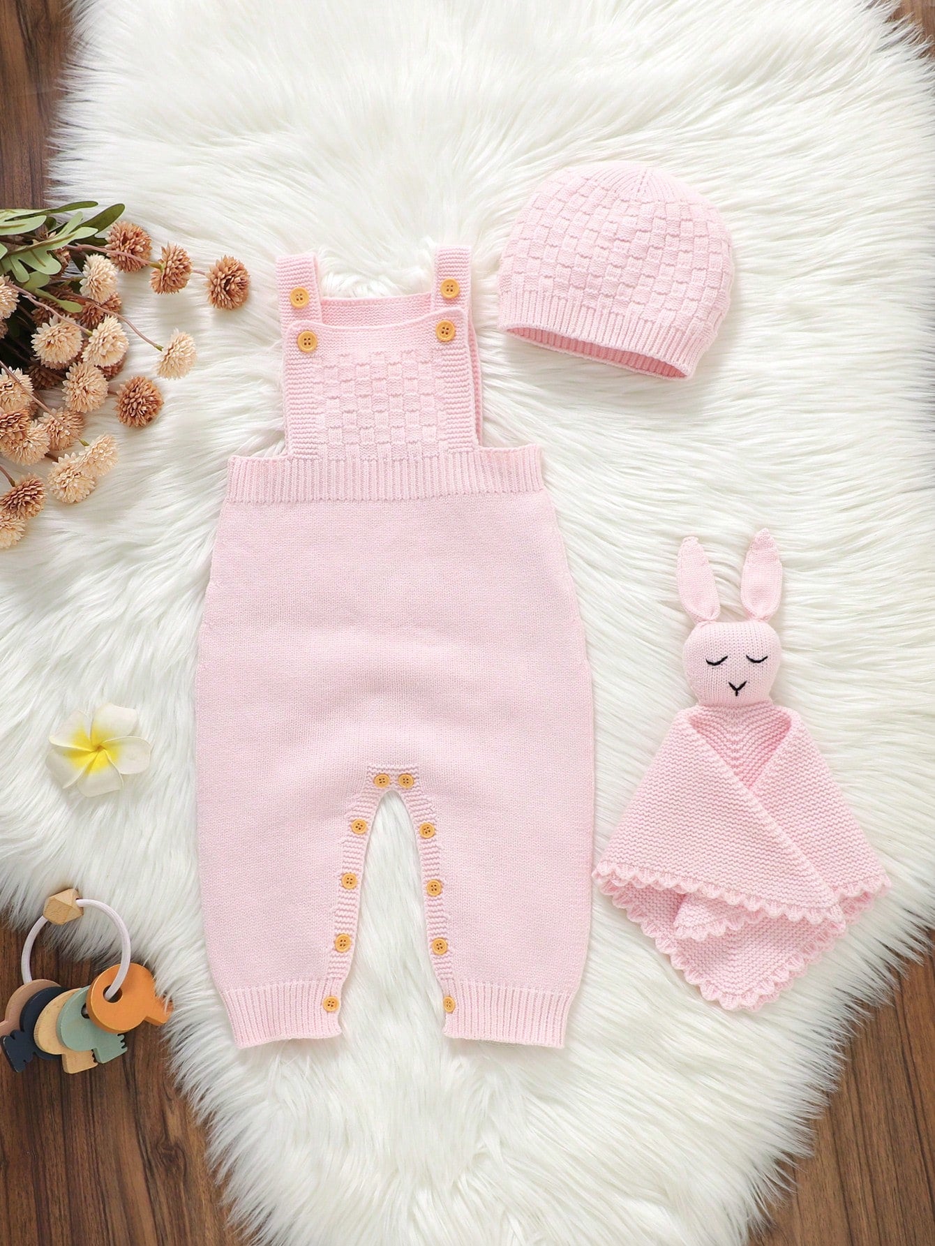 Pink Baby Girls Sweater Romper, Newborn Gift, Suitable For Newborn Full Moon Outfit, Parent-Child Gathering, Travel Vacation, Daily Wear, 100 Days & 1 Year Old Photoshoot, Gentle & Sweet Style