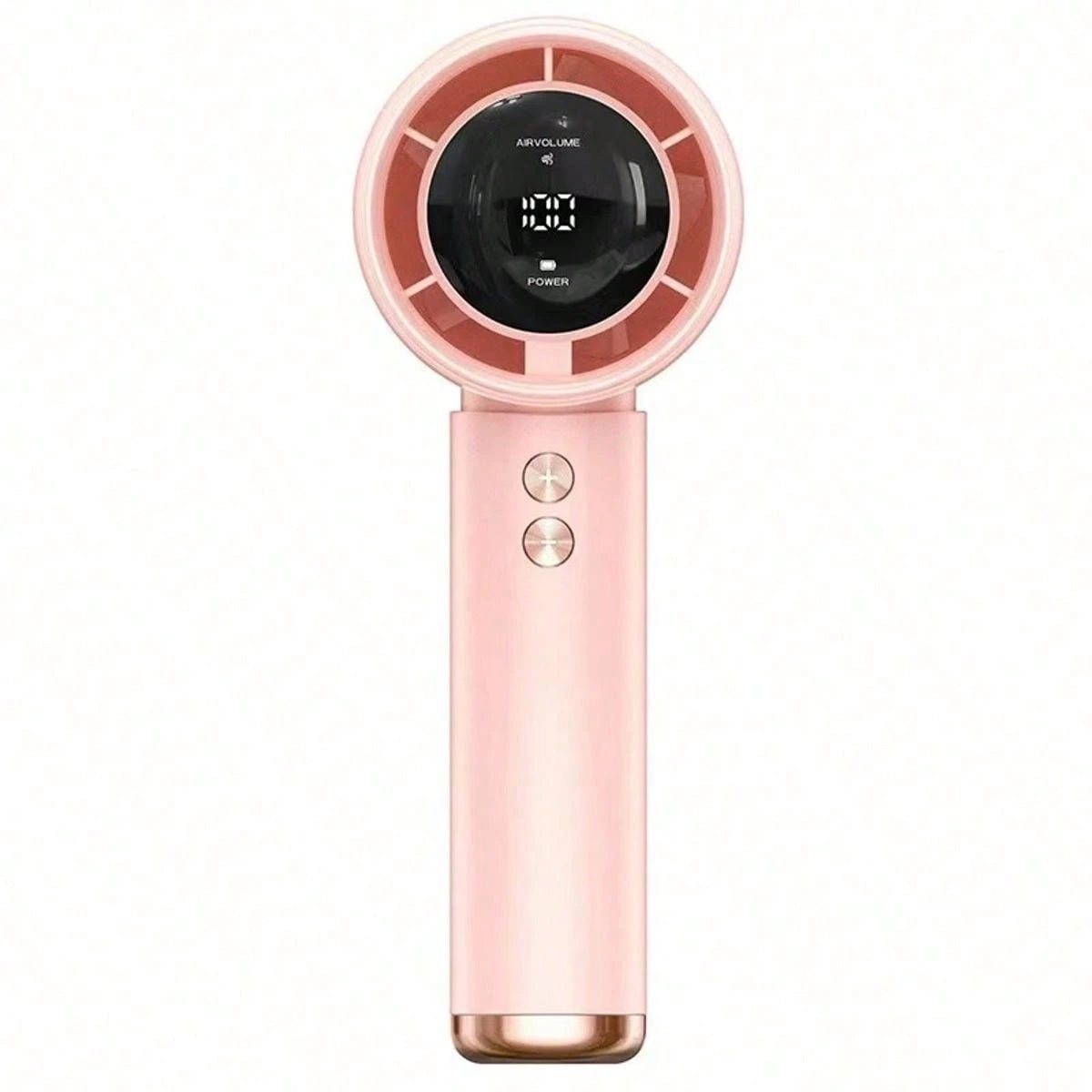 Pink Summer Portable Handheld Mini Fan, Adjustable Personal Air Cooler With Digital Display, USB Rechargeable Pocket Fan, Perfect For Home, Office & Outdoor Use (Charge With Included Original Cable)