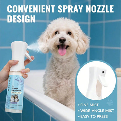 Pjordo 10 Fl Oz Dog Detangler Grooming Spray- Leave-In Conditioner For Dematting, Shedding Control & Itch Relief| Deodorizes & Reduces Tangles, Suitable For All Coat Types