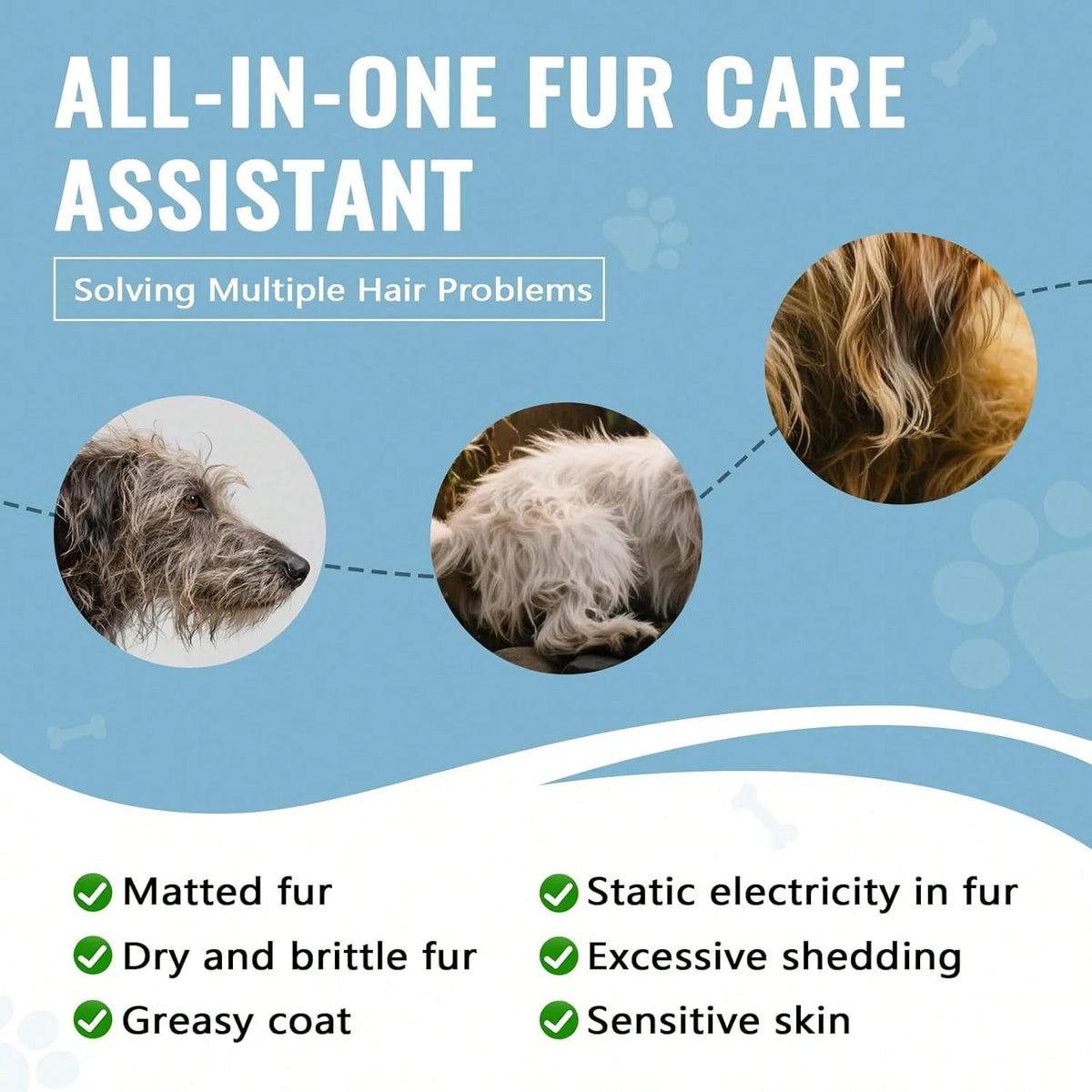 Pjordo 10 Fl Oz Dog Detangler Grooming Spray- Leave-In Conditioner For Dematting, Shedding Control & Itch Relief| Deodorizes & Reduces Tangles, Suitable For All Coat Types
