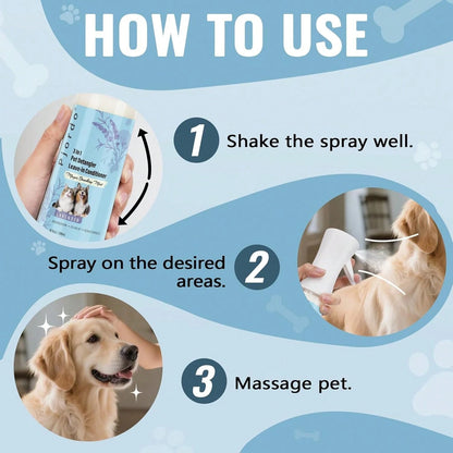 Pjordo 10 Fl Oz Dog Detangler Grooming Spray- Leave-In Conditioner For Dematting, Shedding Control & Itch Relief| Deodorizes & Reduces Tangles, Suitable For All Coat Types