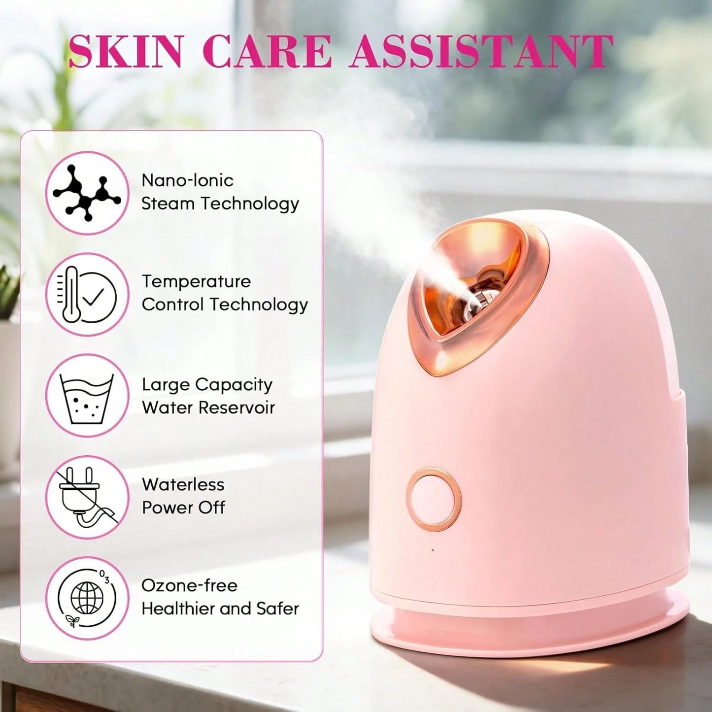 Pjordo Facial Steamer Spa Kit Nano Ionic Face Steamer For Deep Hydration And Moisturization, Home Sauna Spa Sprayer With 17 Pieces Skin Care Tools, Self Care Gifts For Women