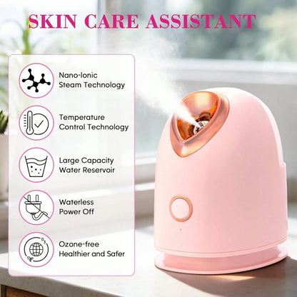 Pjordo Facial Steamer Spa Kit Nano Ionic Face Steamer For Deep Hydration And Moisturization, Home Sauna Spa Sprayer With 17 Pieces Skin Care Tools, Self Care Gifts For Women